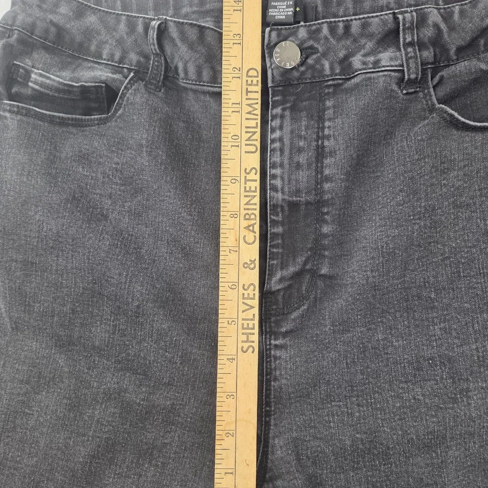 Forever 21+ Jeans Women 18 Black High Rise Skinny Faded Denim Excellent‎